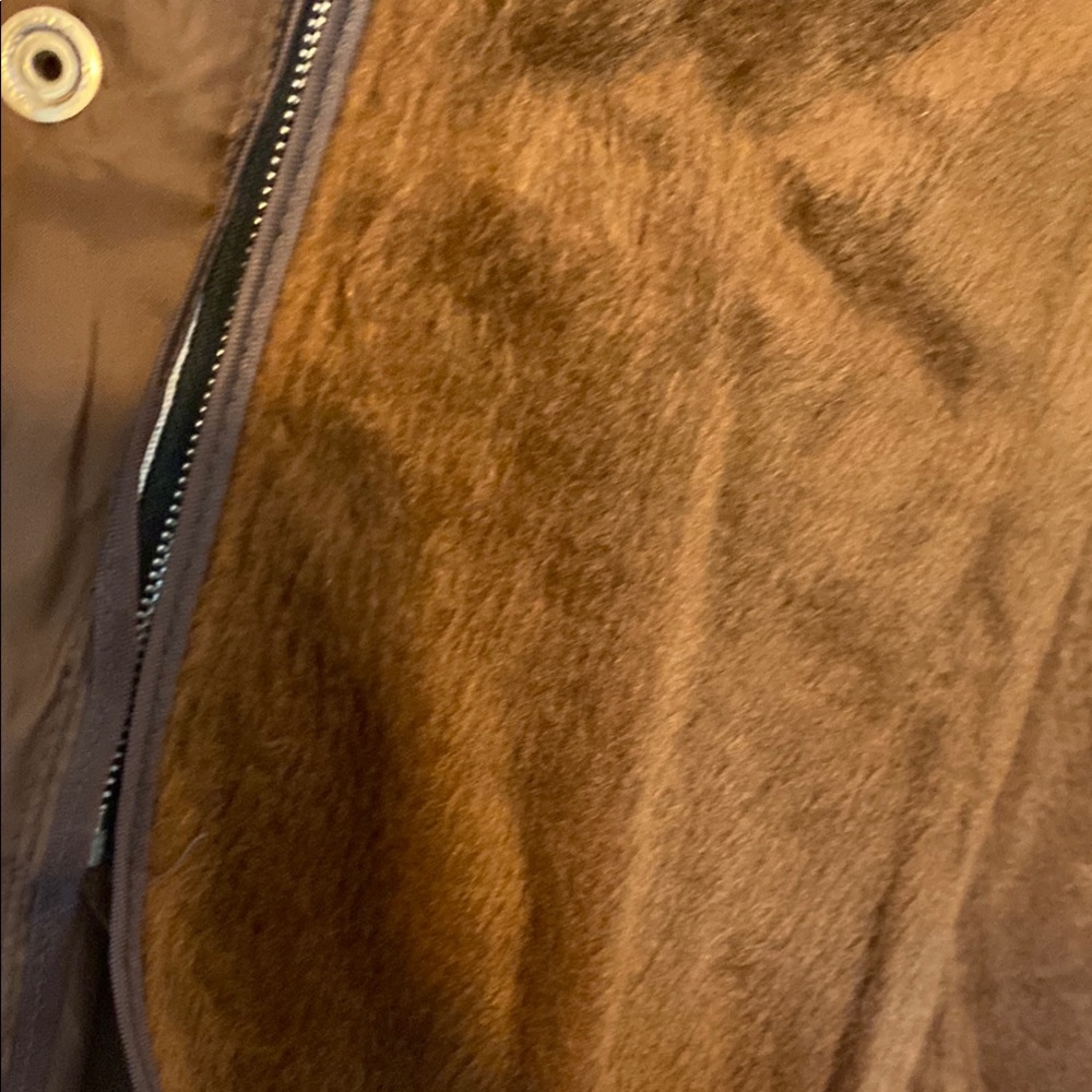 Vintage Roughout Leather Jacket Chore Coat brown suede sherpa lined size 40/M - Picture 9 of 10